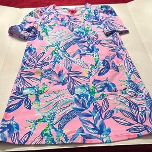 Girls Lilly Pulitzer Pink Floral Dress-EUC